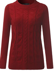 ZANZEA Women's Retro Cable Knitted Casual Sweatshirt