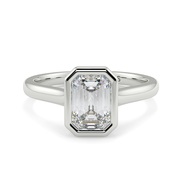 Buy Emerald Rubover Solitaire Diamond Engagement Ring