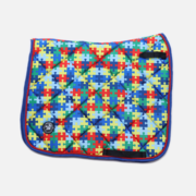 Puzzle Sublimated Customized 3D Printed Dressage Saddle Pad Numnah.