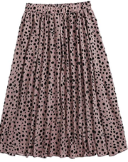 Floerns women's plus Ditsy flower horn long skirt polka dot pleated sk