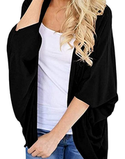 VERYCO Women Chiffon Kimono Cardigan Jacket Loose Batwing Sleeve Open 
