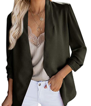 VERYCO Women's Suit Jacket Ladies Office Work Casual Long Sleeve Cardi