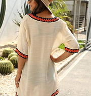 VERYCO Women's Beach Cover Up Dress Tops Sexy See Through Short Sleeve