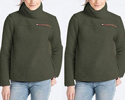 Women's Sherpa wool pullover long sleeve turtleneck tunic