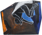 Diana Savostaite Art. Original Shaped Painting “In the Moonlight”