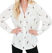 Joules Womens 216894 Dropped Shoulder Shirt - Chalk Bird