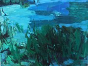 Diana Savostaite Art. Large landscape painting “Lake”