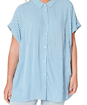 TOM TAILOR MY TRUE ME Women's Plussize Striped Short Sleeve Blouse