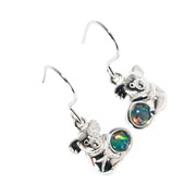 *PRECIOUS KOALAS STERLING SILVER AUSTRALIAN OPAL DROP EARRINGS