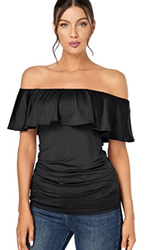 J.Corrine Women Tops Off Shoulder Short Sleeve T-Shirt Casual Ladies S