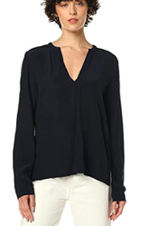 Tommy Hilfiger Women's Viscose Solid V-nk Blouse Ls Shirt
