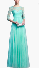 Women's long sexy dinner party dress cocktail lace stitching dress0920