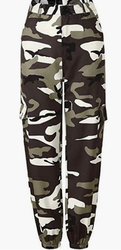 Women's Camo Cargo Pants Sport Yoga Jogging Sweat Pants0920