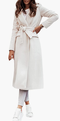 Solid Lapel Waist Trench Long Coat Jackets0128