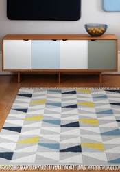 Hackney Rug by Asiatic Carpets in Geo Mustard Design