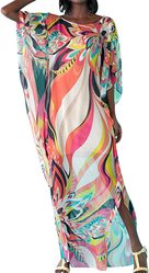 Beach Cover Ups Kaftan Long Floral Boho Chiffon Bikini0407