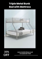 Triple Bunk Bed With Mattresses