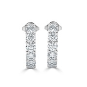 Round Hoop Diamond Earrings for Women