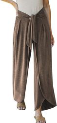 Leg Palazzo Trouser Pants Loose Casual Split High Waist231016