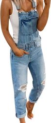 Women  Jumpsuit Ripped Distressed Long Pants Jeans231209
