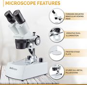 AmScope SE306R-P-LED Forward-Mounted Binocular Stereo Microscope,  WF10