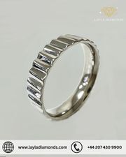 Men's Diamond Wedding Bands with 5mm Polished Fluted