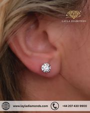 2ct Round Diamond Stud Earrings | Brilliant Large Luxury Studs